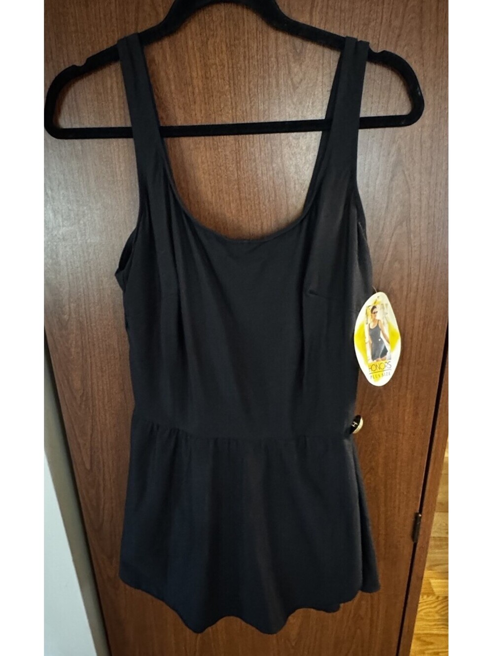 Honors Plus Size 22W Black Swim Dress One Piece Bathing Suit NWT Lined